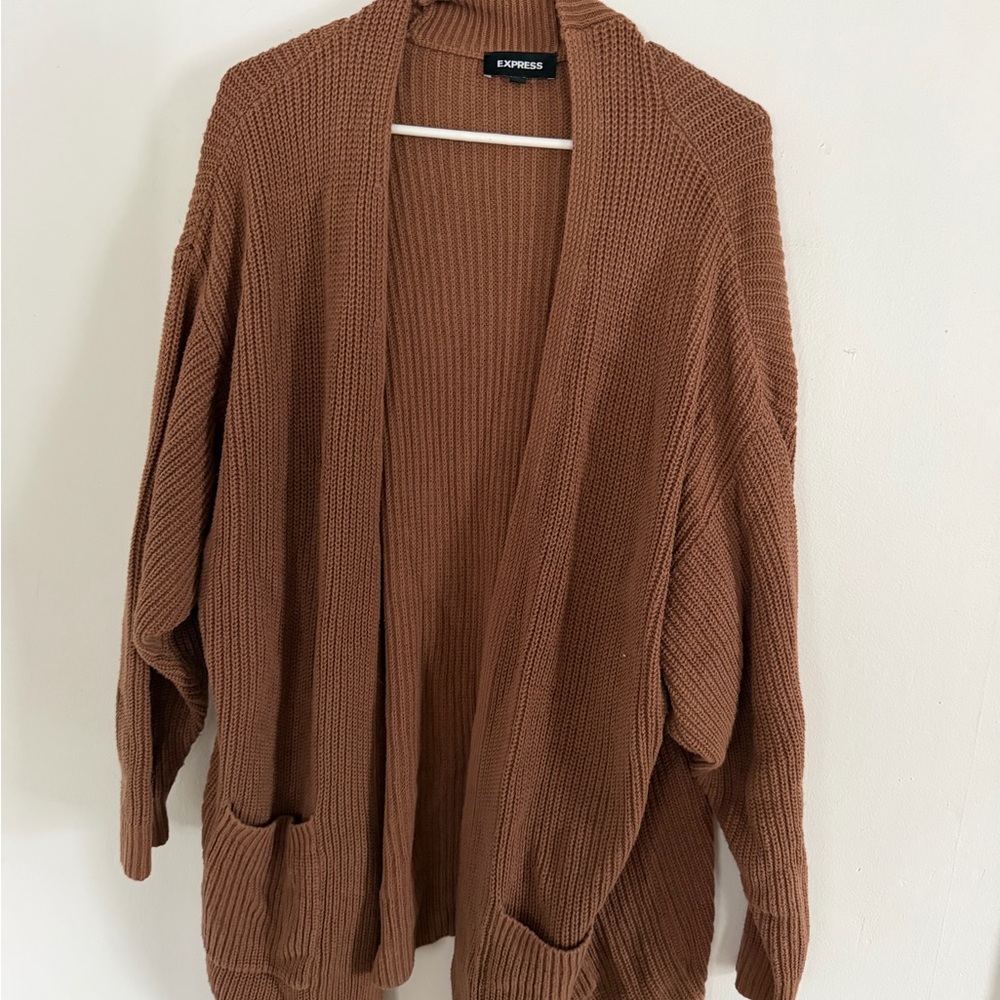 Express Women's Tan Cardigan Sweater